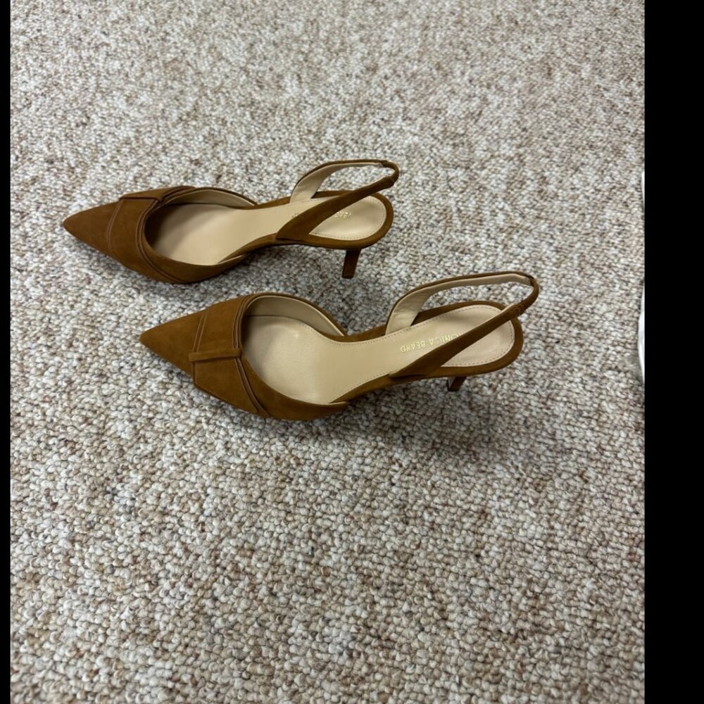 Veronica Beard Brown Suede Pointed-Toe Slingback Heels - Picture 4 of 9